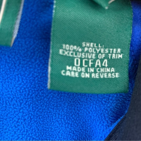 LL Bean Women Medium Coat Blue Polar Fleece Windbreaker Zip Front Light Jacket - Picture 8 of 9